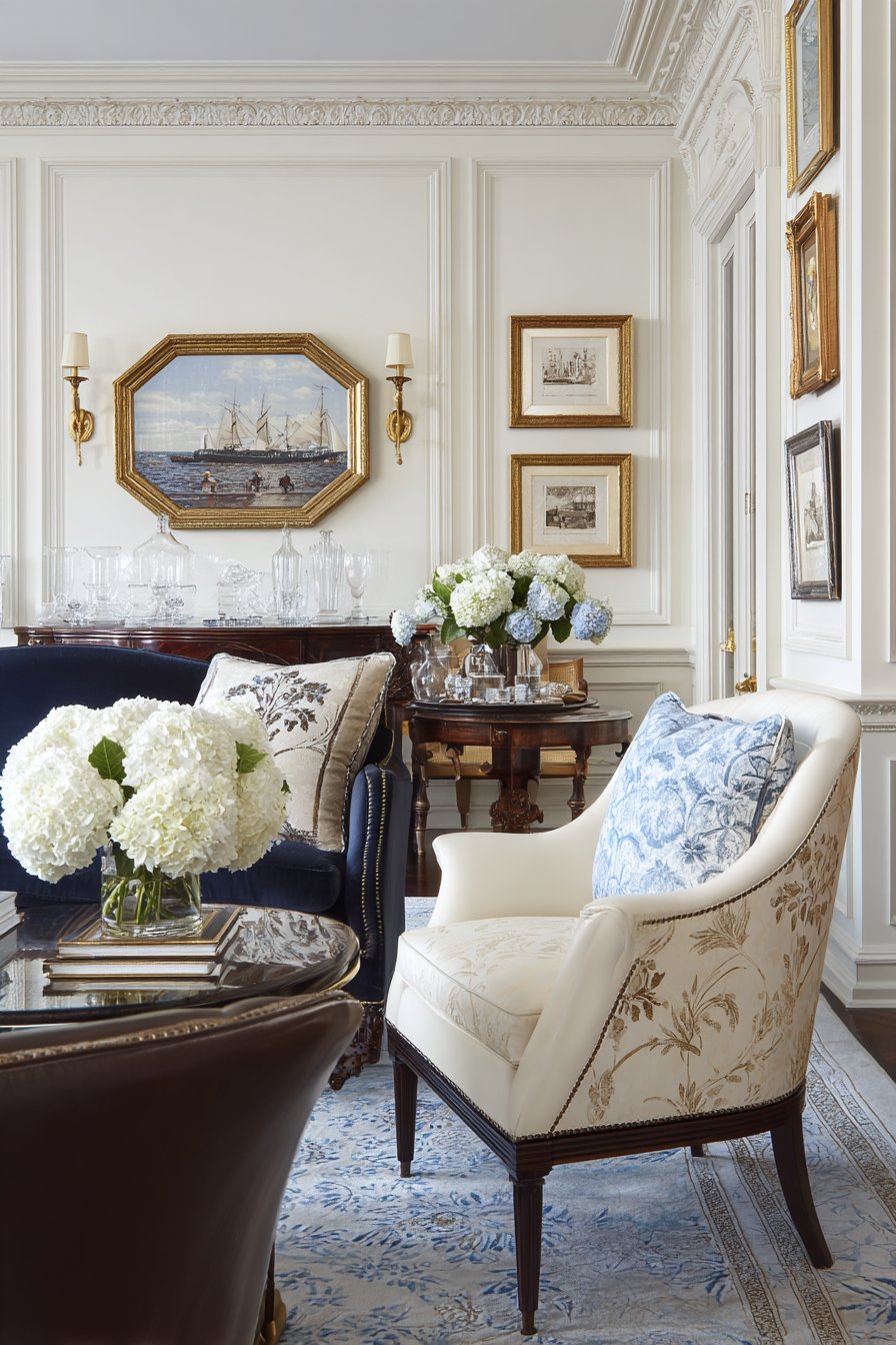 Navy Cream Gold Sophistication