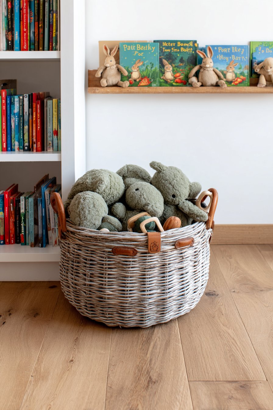 Wicker Basket Toy Storage with Accessible Organization
