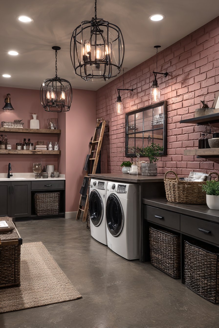 Industrial Pink Brick Accent