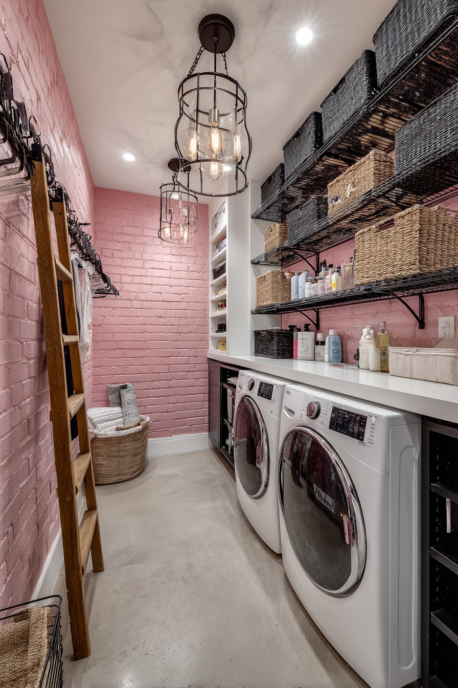 Industrial Pink Brick Accent