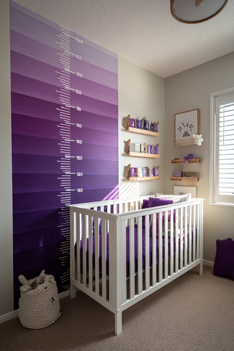 Growth Chart Feature Wall with Gradient Paint