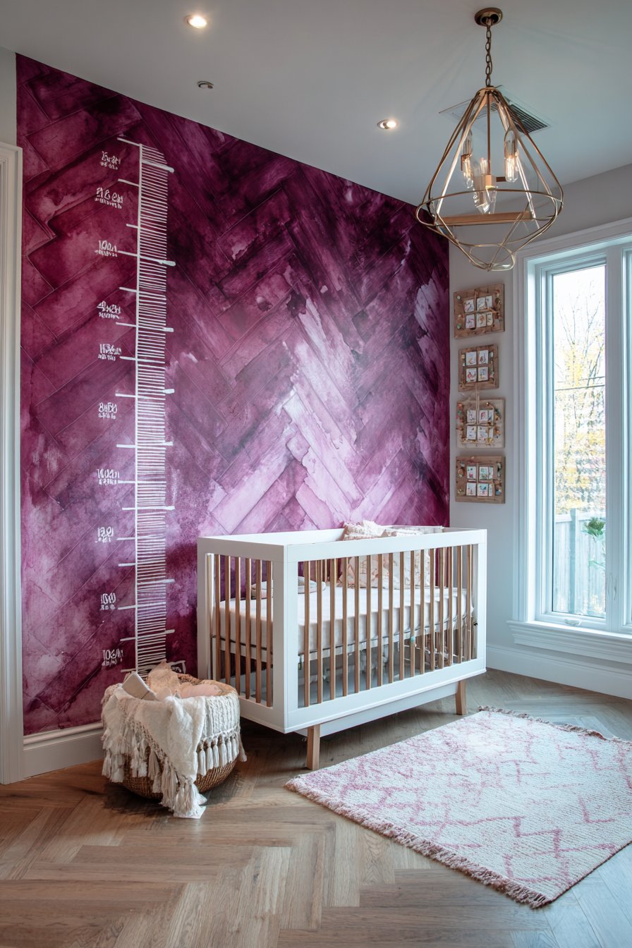 Growth Chart Feature Wall with Gradient Paint