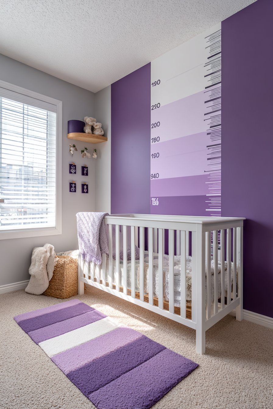 Growth Chart Feature Wall with Gradient Paint