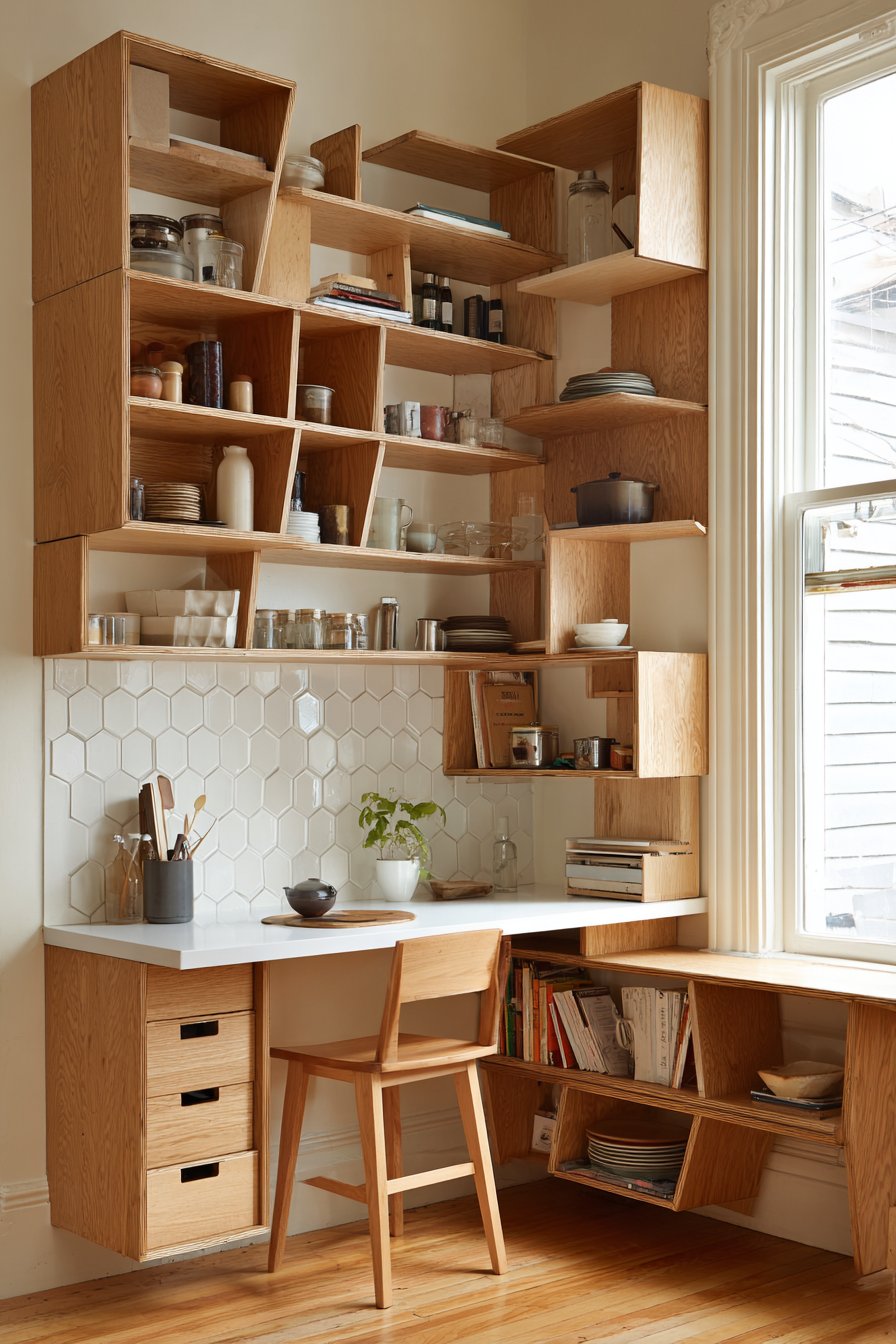 Natural Oak Peninsula Configuration