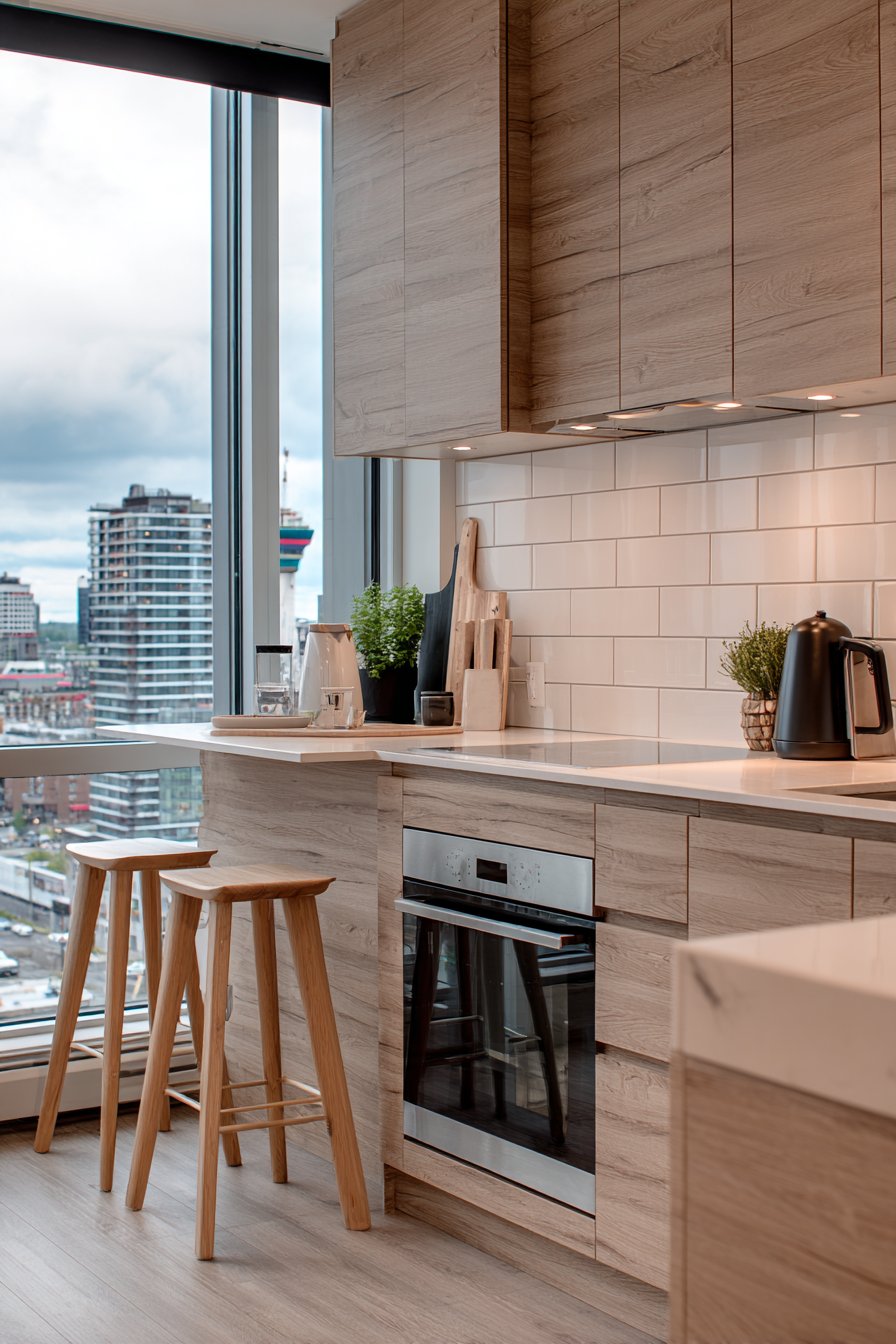 Natural Oak Peninsula Configuration