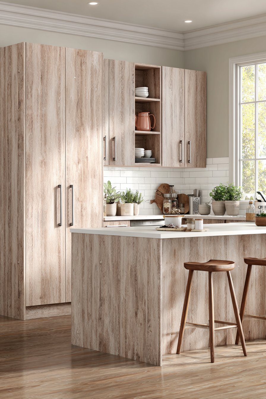 Natural Oak Peninsula Configuration