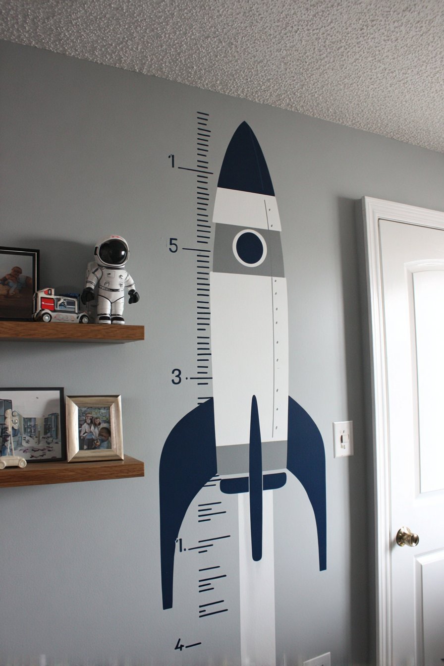 Growth Chart Rocket Ship Decal