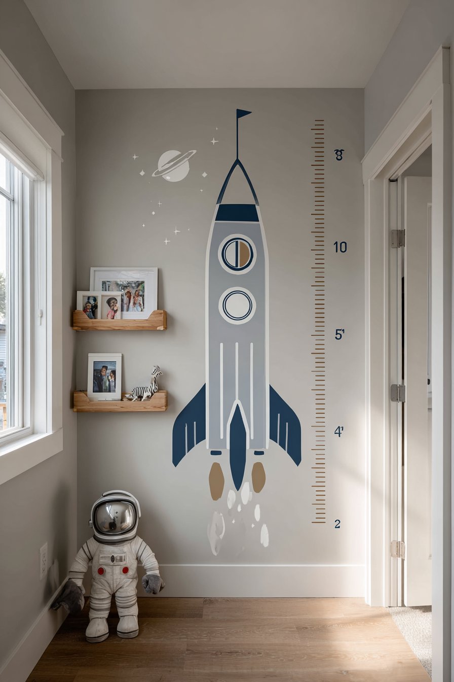 Growth Chart Rocket Ship Decal