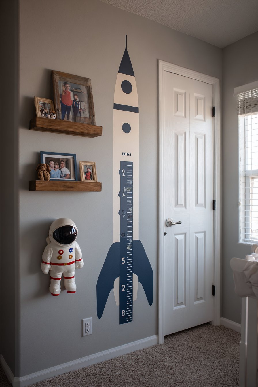 Growth Chart Rocket Ship Decal
