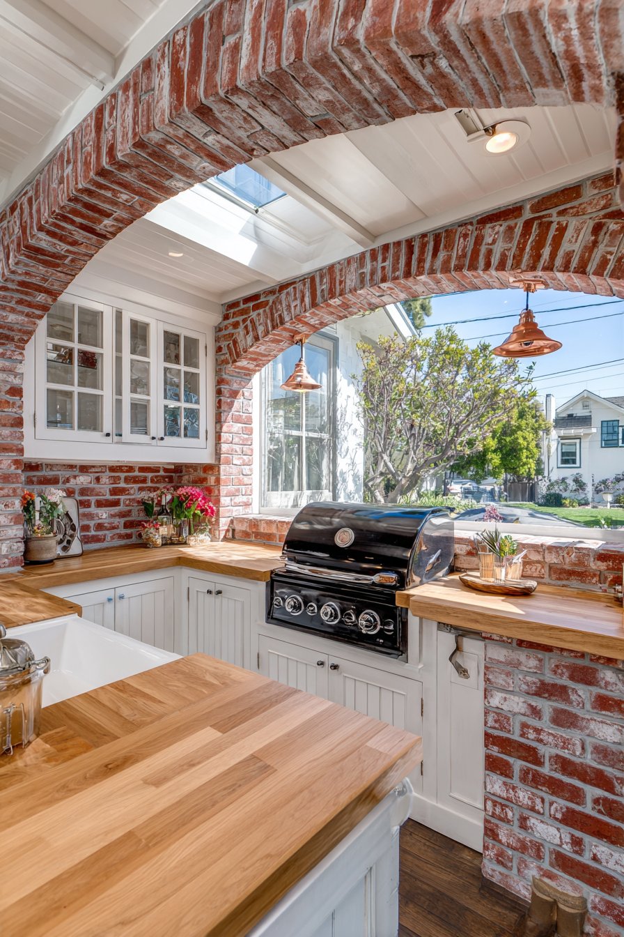 Traditional Red Brick with White Trim