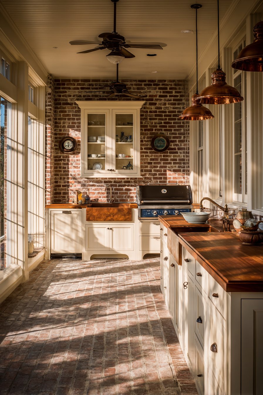 Traditional Red Brick with White Trim