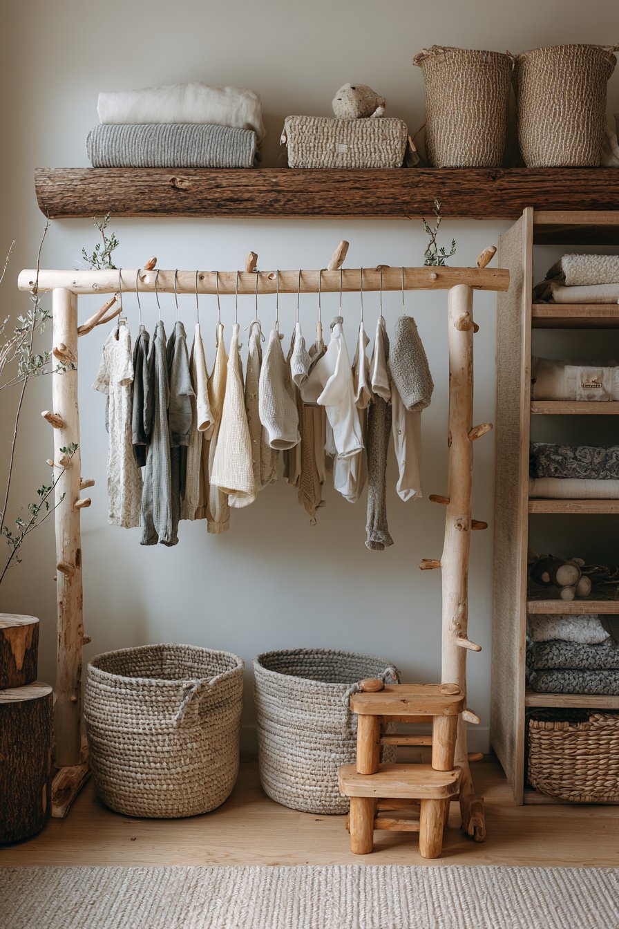 Natural Wood Closet Organization System