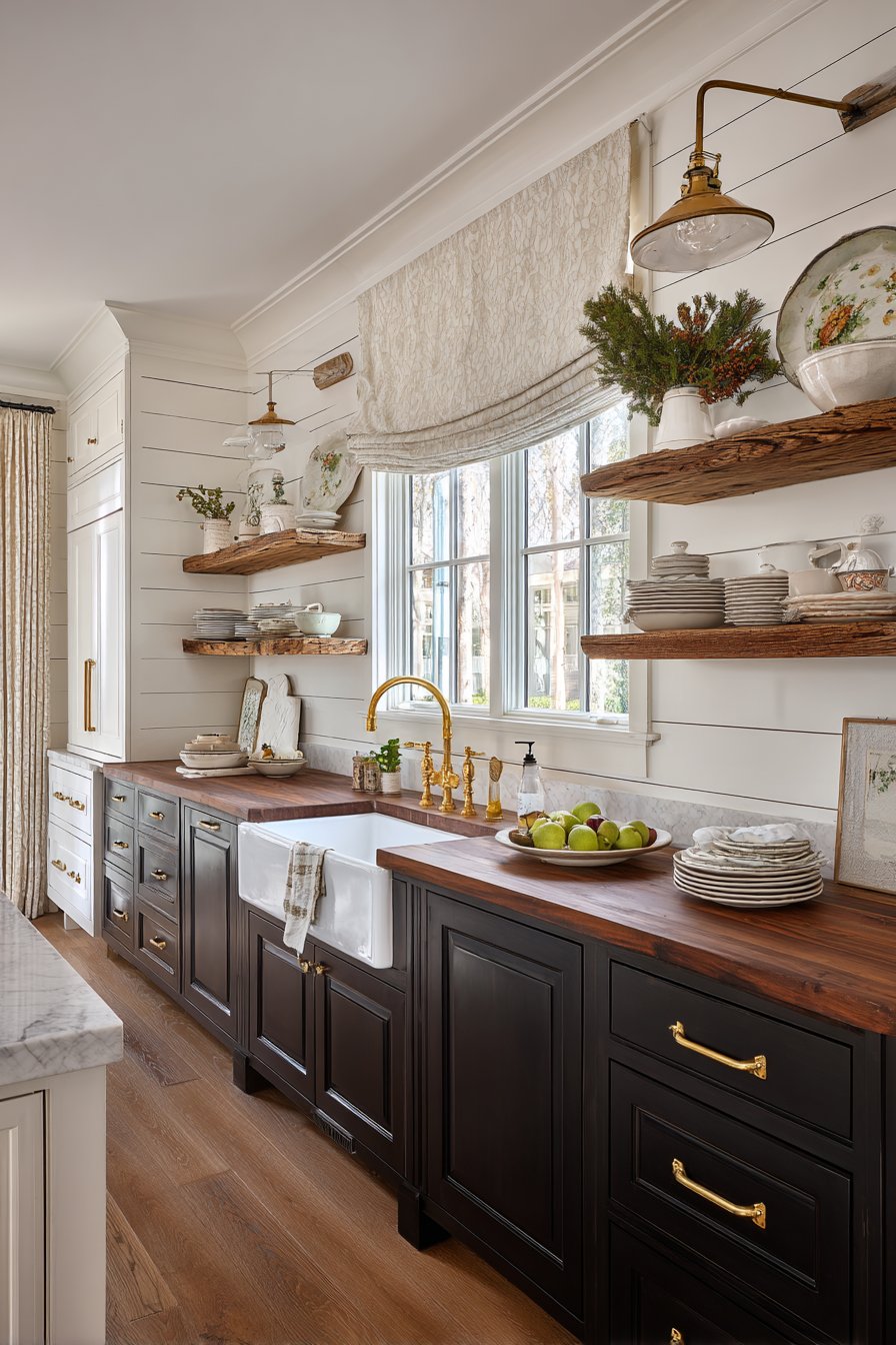 Shiplap with Dark Walnut