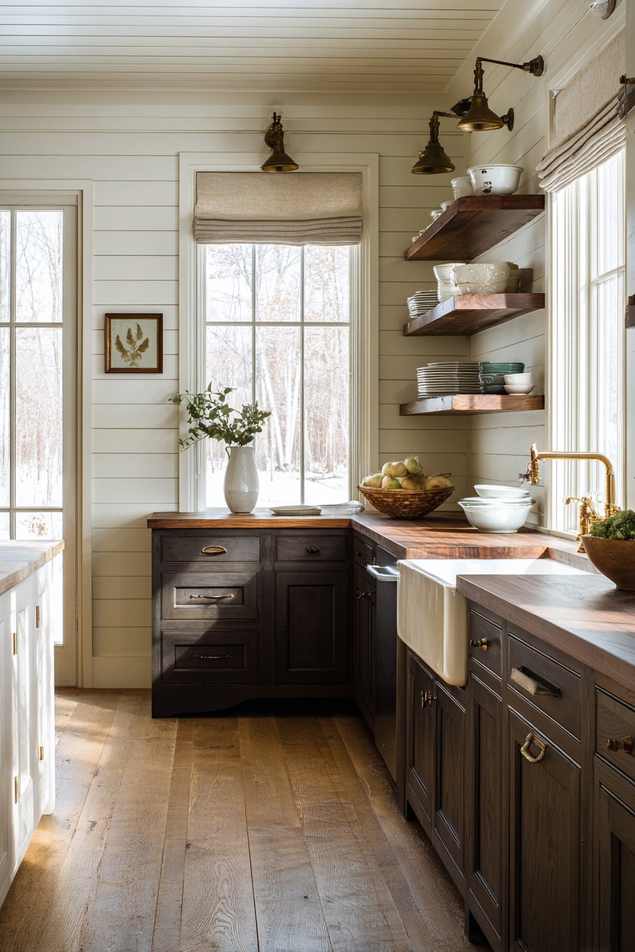 Shiplap with Dark Walnut