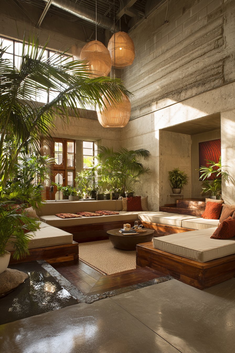 Bi-Level Natural Stone Architecture