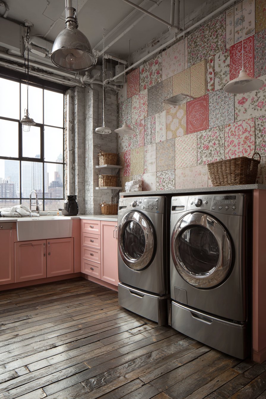 Fabric Patchwork with Industrial Windows