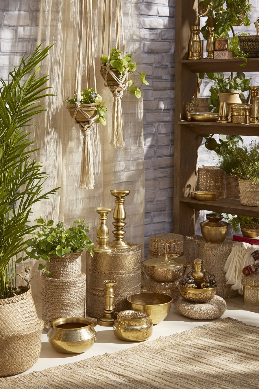 Bohemian Eclectic Brass Kitchen