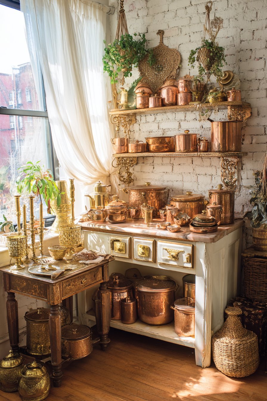 Bohemian Eclectic Brass Kitchen