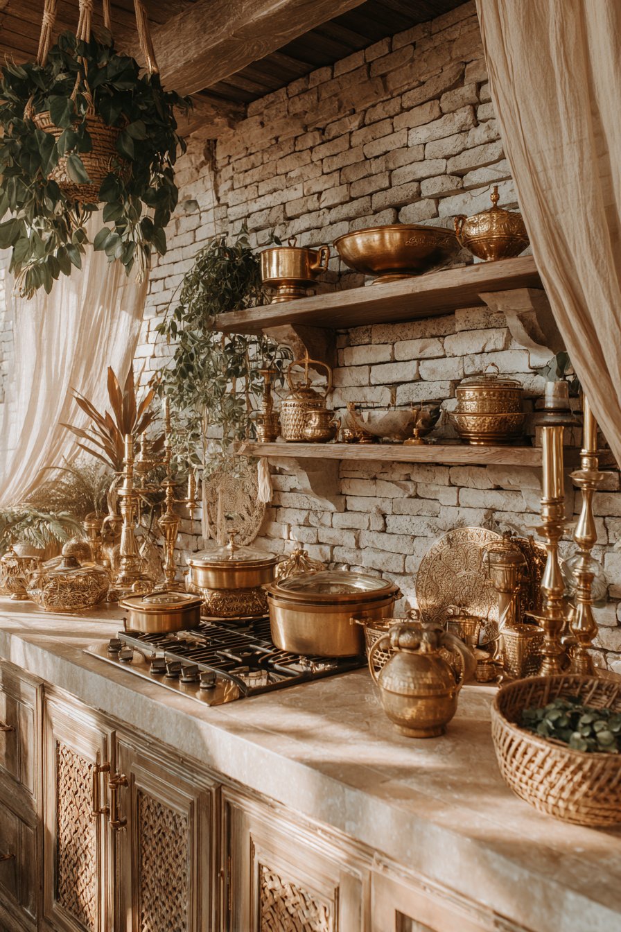 Bohemian Eclectic Brass Kitchen