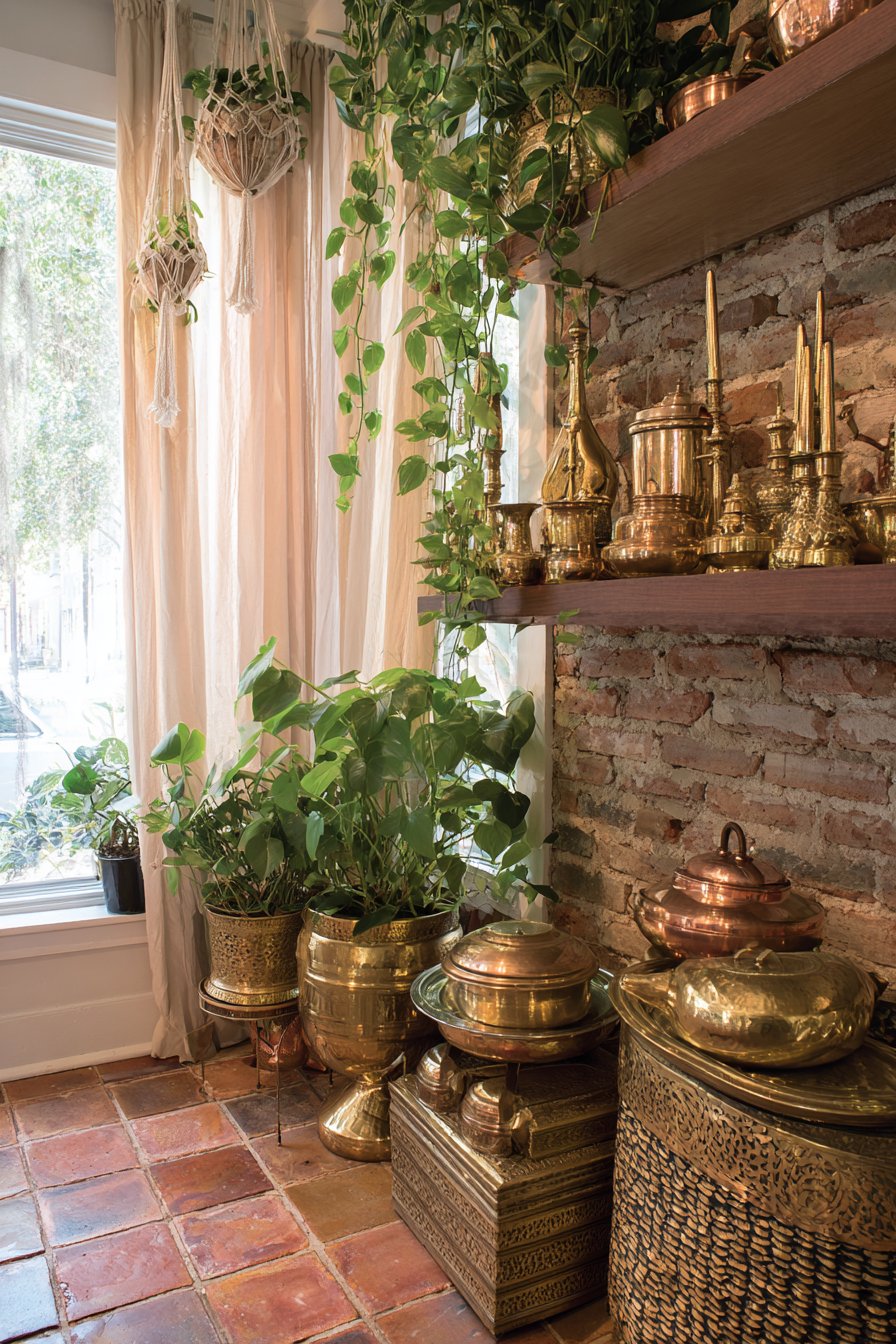 Bohemian Eclectic Brass Kitchen
