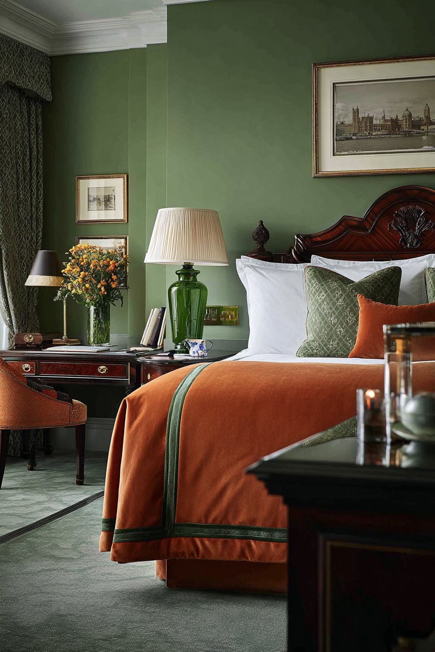 Sophisticated Hunter Green Wainscoting