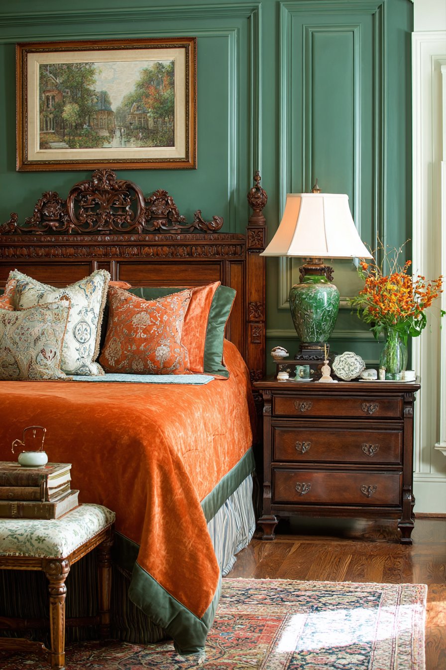 Sophisticated Hunter Green Wainscoting