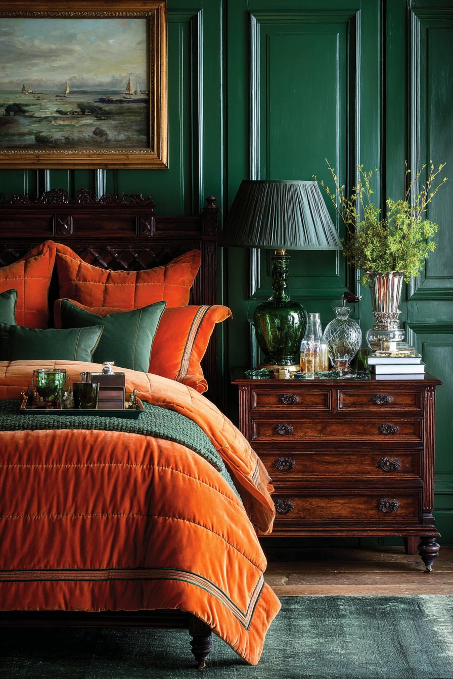 Sophisticated Hunter Green Wainscoting