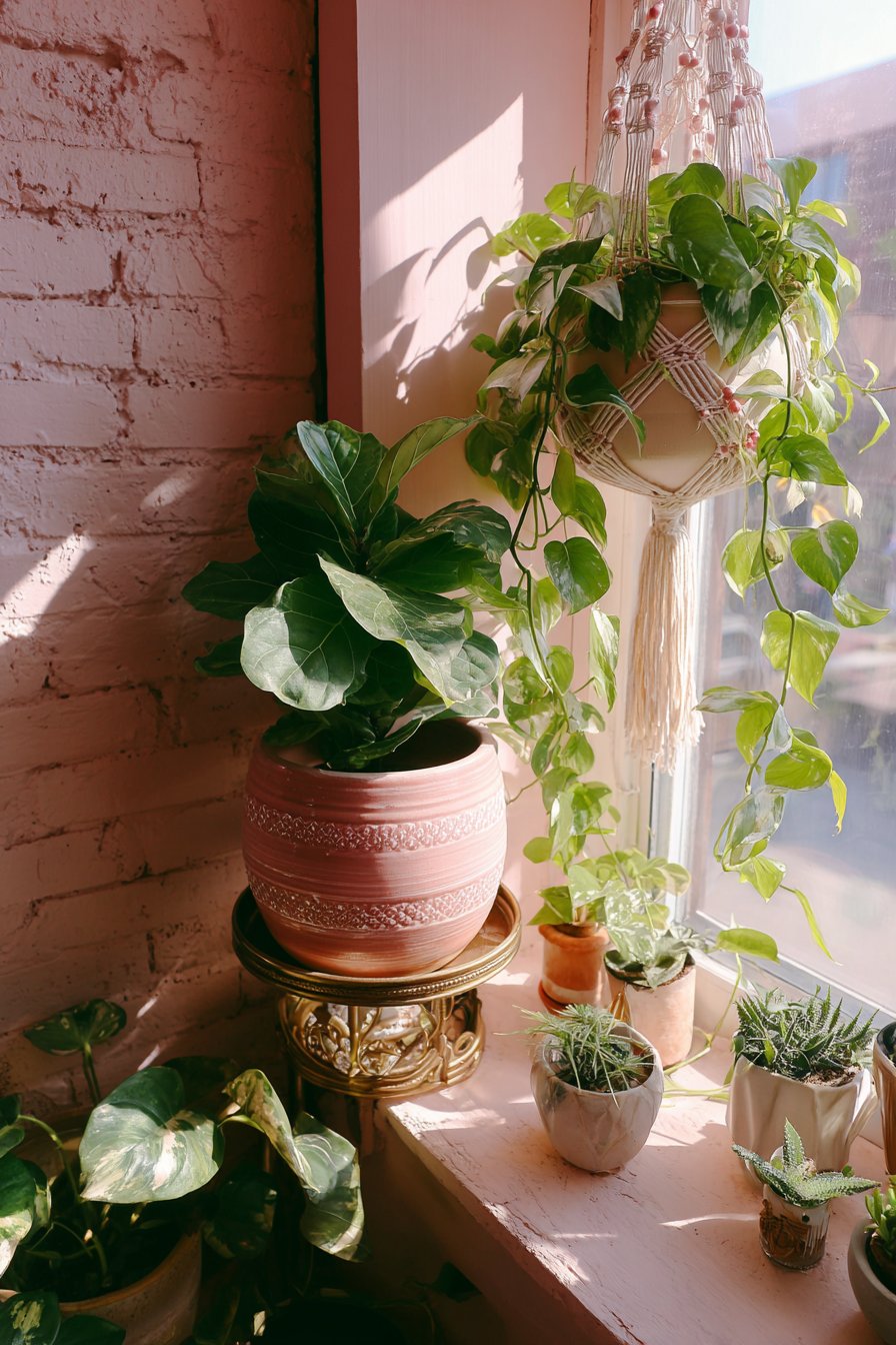 Layered Vintage Rug Arrangement