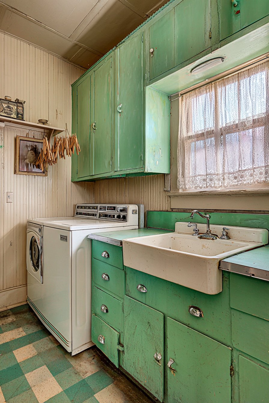 Vintage Mint Metal Cabinet Nostalgia