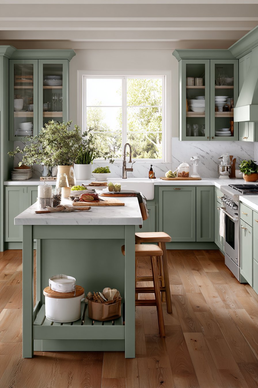 U-Shaped Kitchen Work Triangle Island