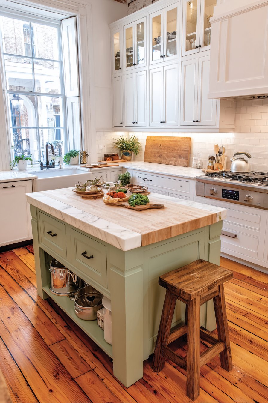 U-Shaped Kitchen Work Triangle Island