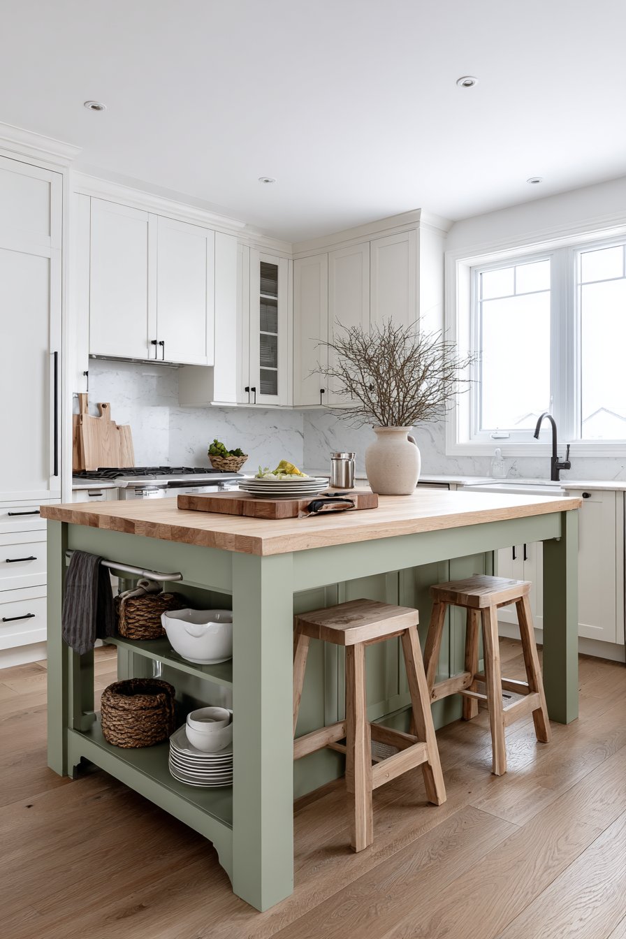 U-Shaped Kitchen Work Triangle Island