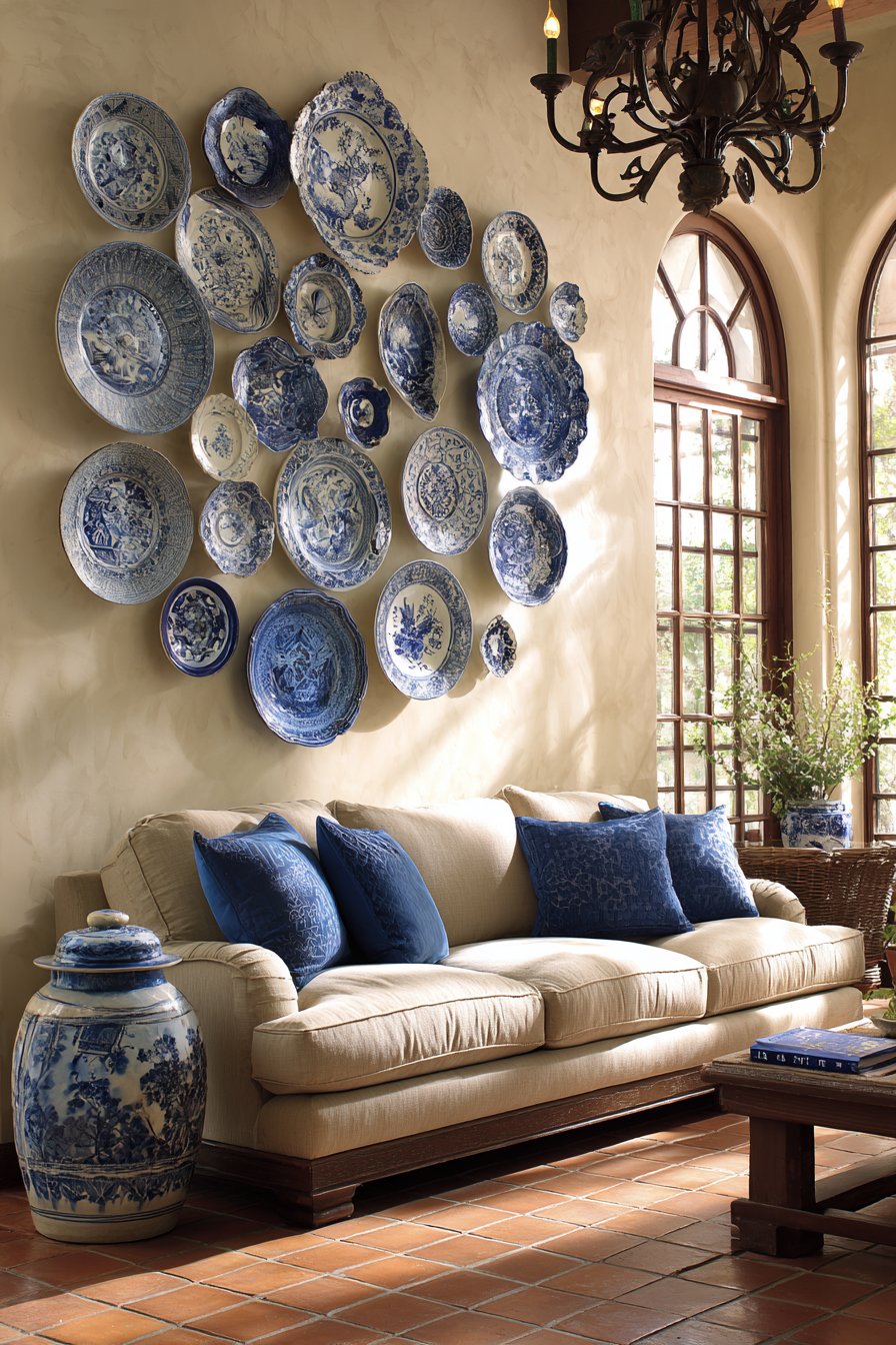 Mediterranean Decorative Ceramic Plate Display