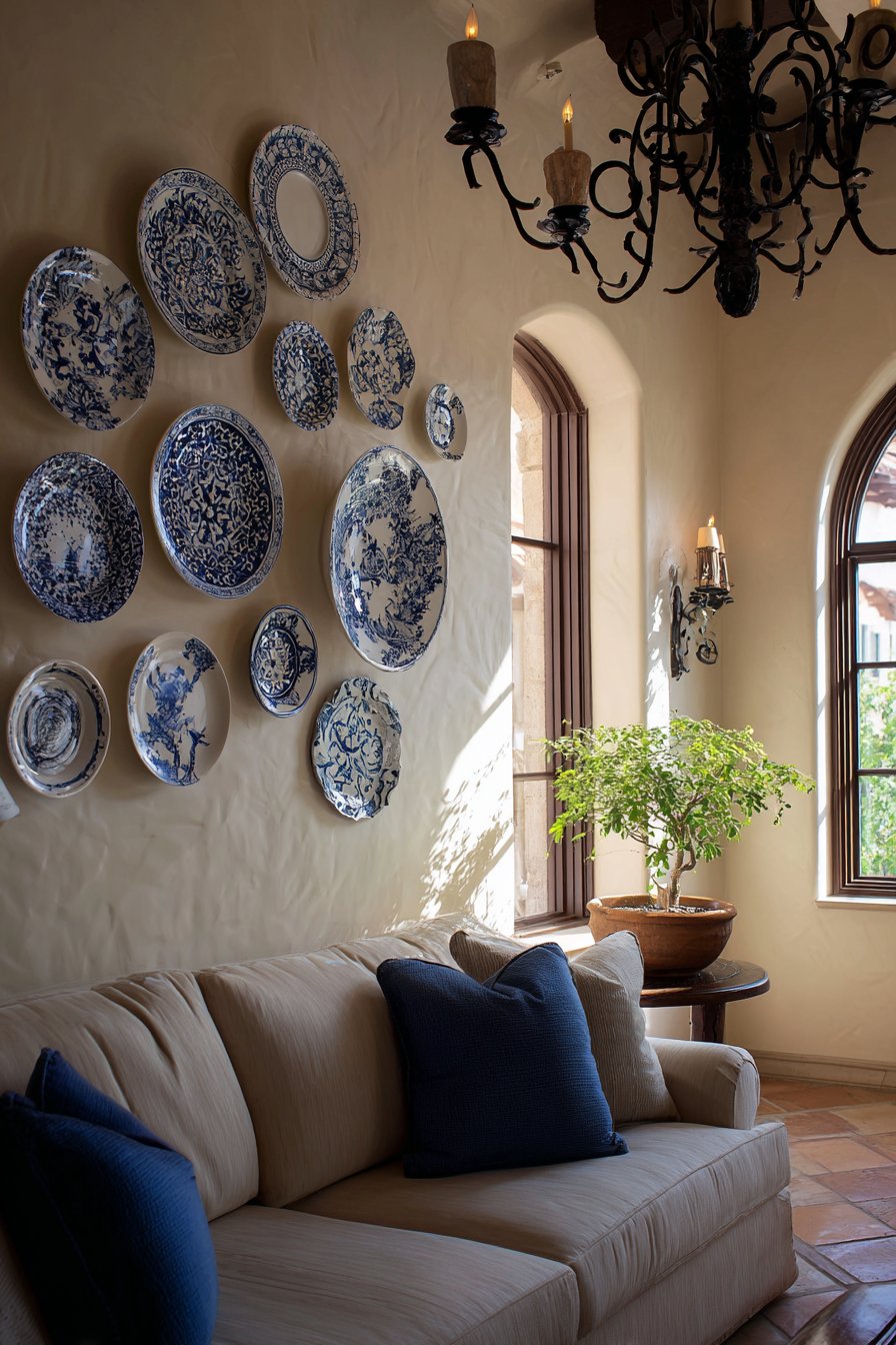 Mediterranean Decorative Ceramic Plate Display