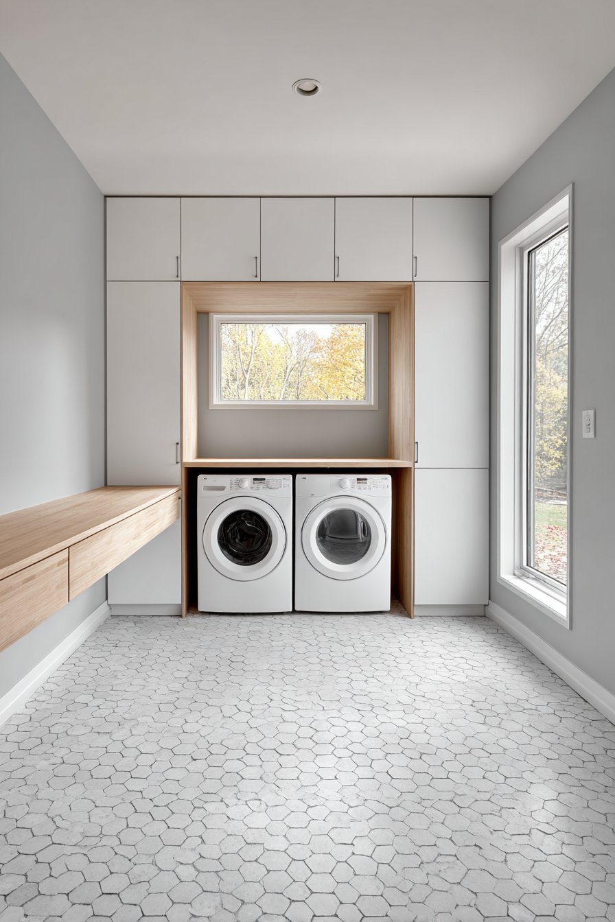 Symmetrical Built-In Cabinet Wall