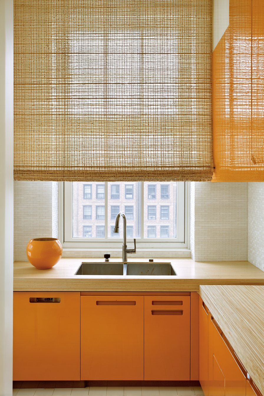 Minimalist Japanese Orange Kitchen