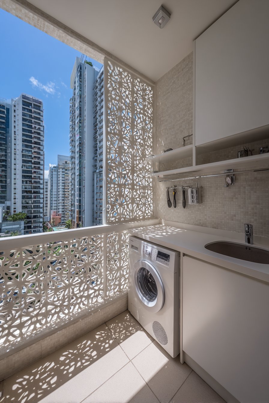 Compact Balcony Laundry Conversion