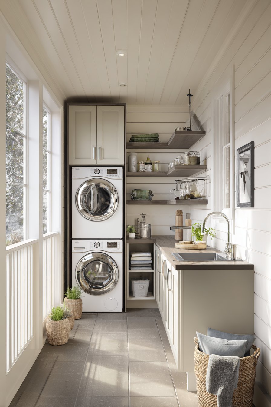 Compact Balcony Laundry Conversion