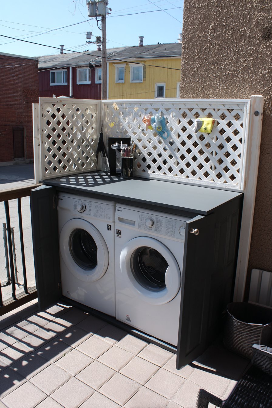 Compact Balcony Laundry Conversion