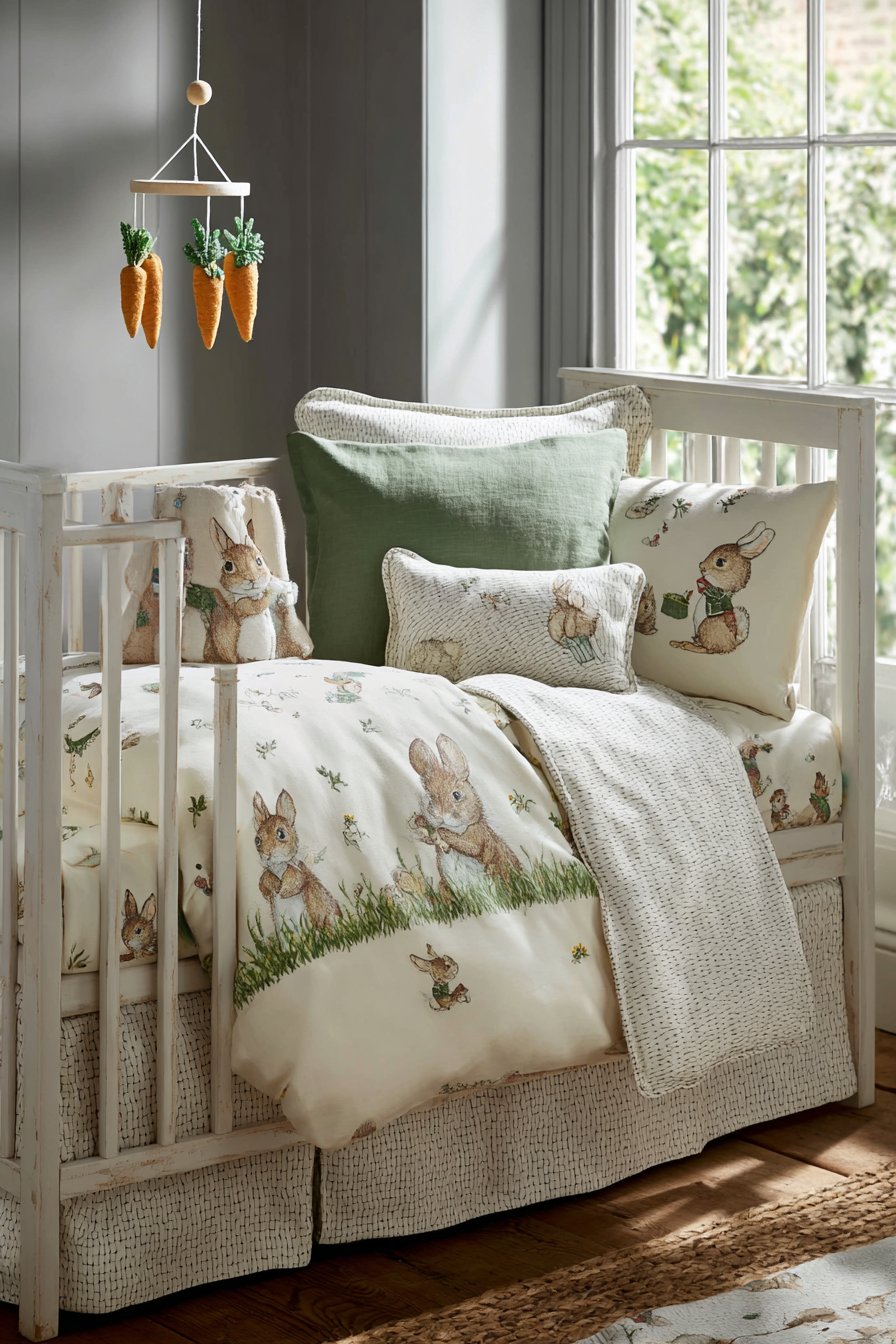 Layered Crib Bedding with Organic Textiles