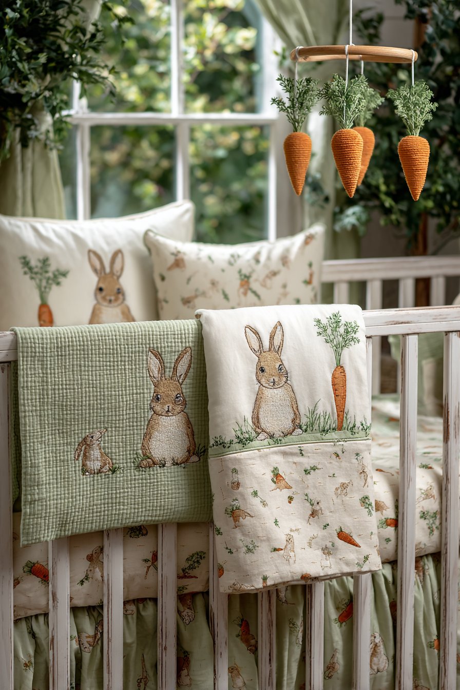 Layered Crib Bedding with Organic Textiles