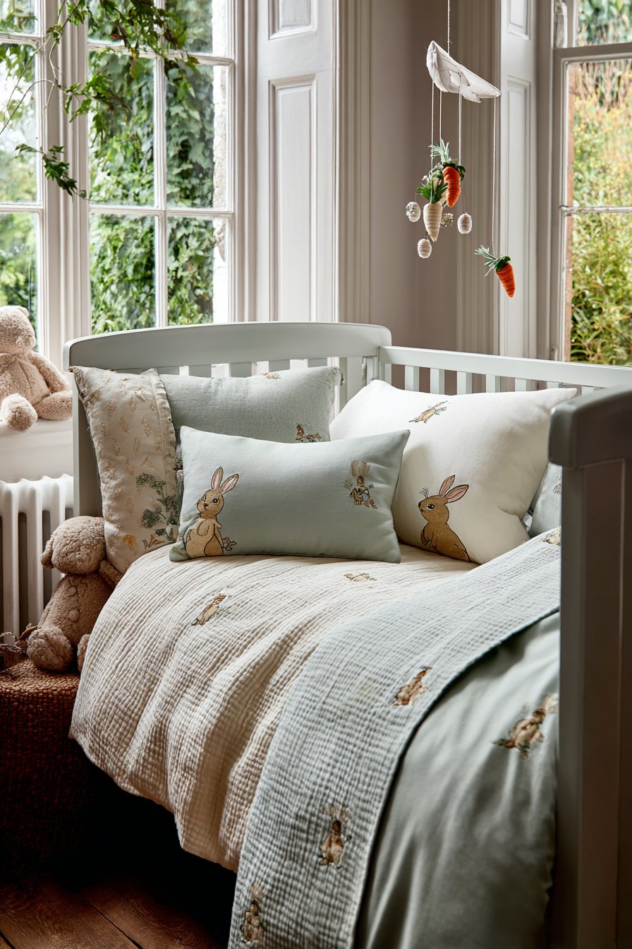 Layered Crib Bedding with Organic Textiles