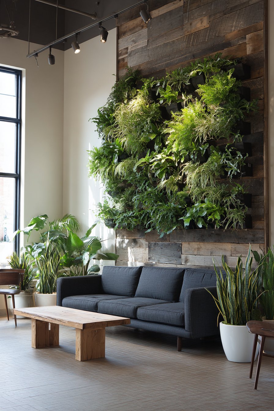 Mounted Staghorn Fern Feature Wall