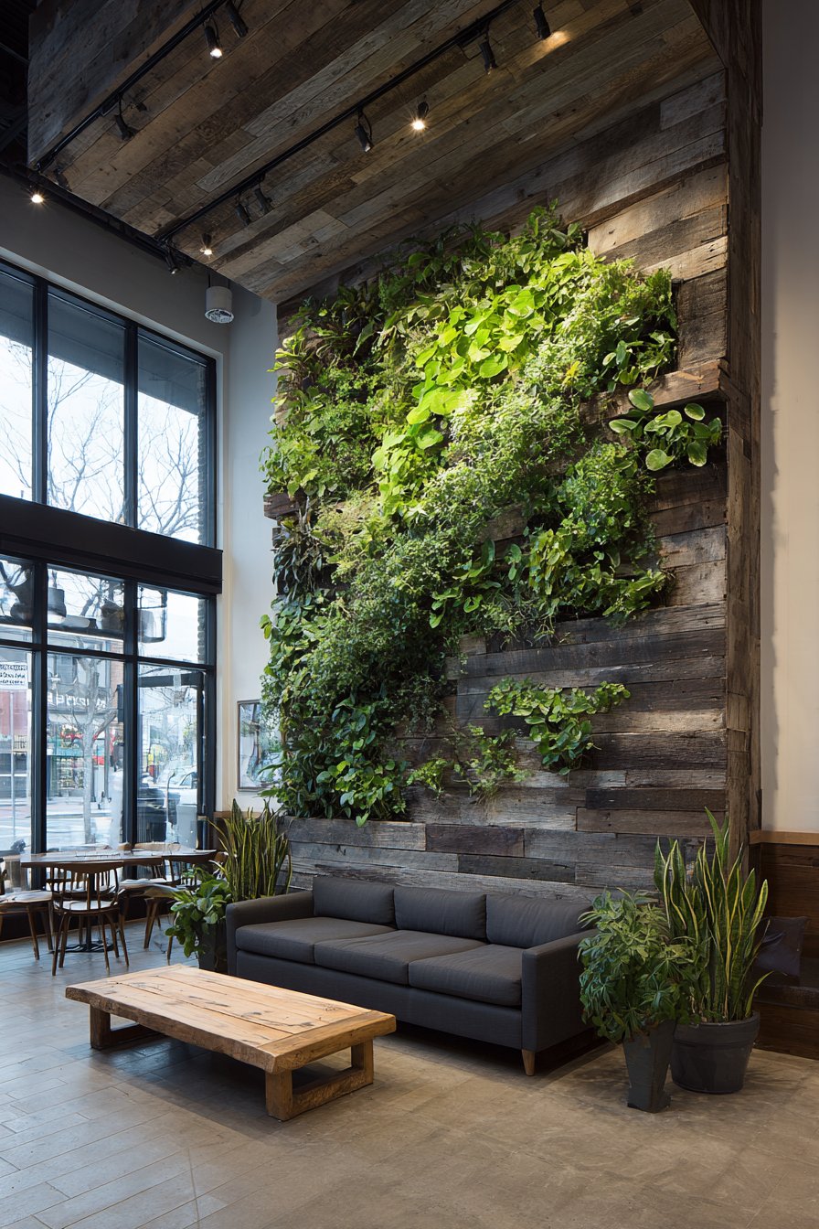 Mounted Staghorn Fern Feature Wall