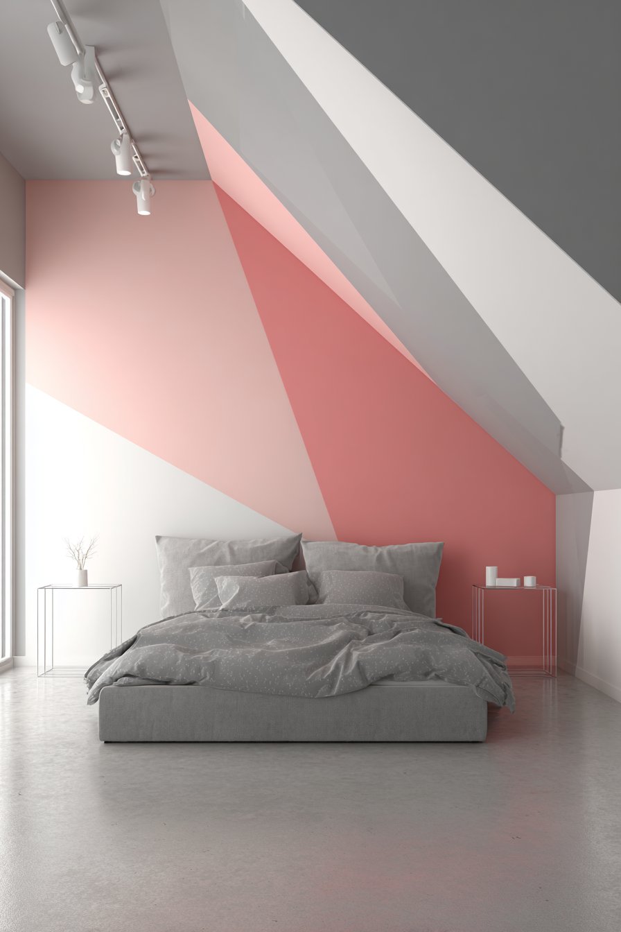 Geometric Color-Blocked Paint Treatment