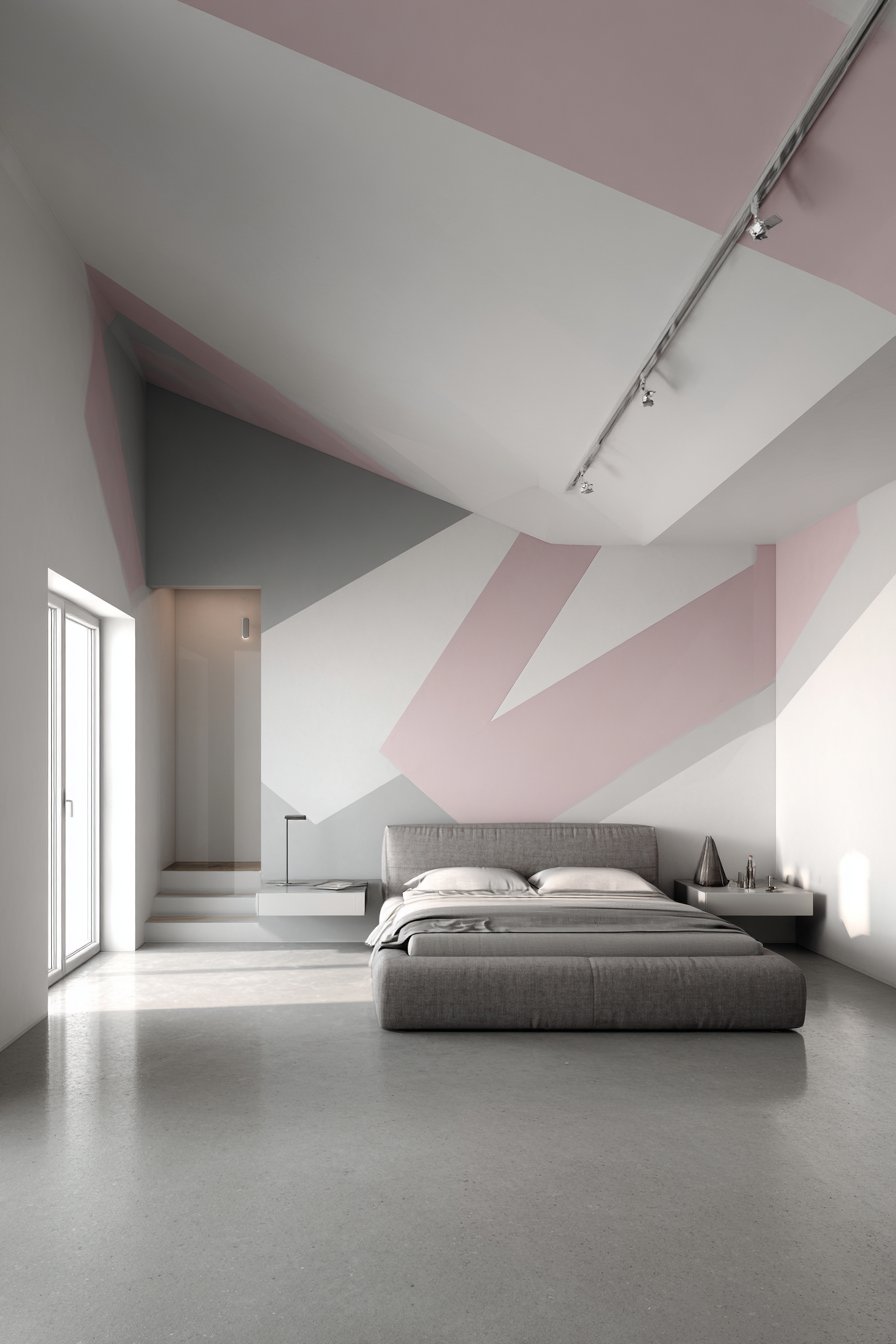 Geometric Color-Blocked Paint Treatment