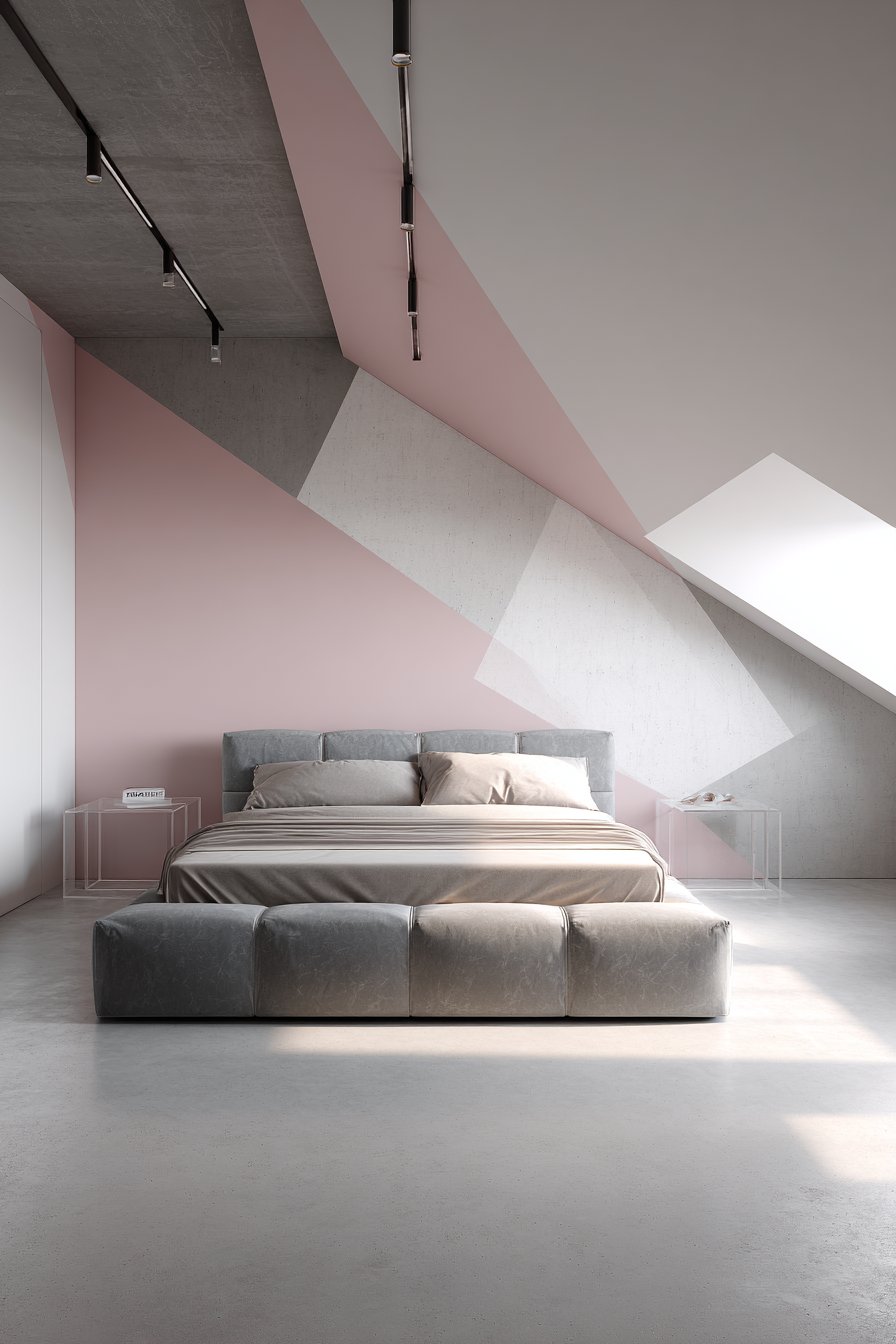 Geometric Color-Blocked Paint Treatment