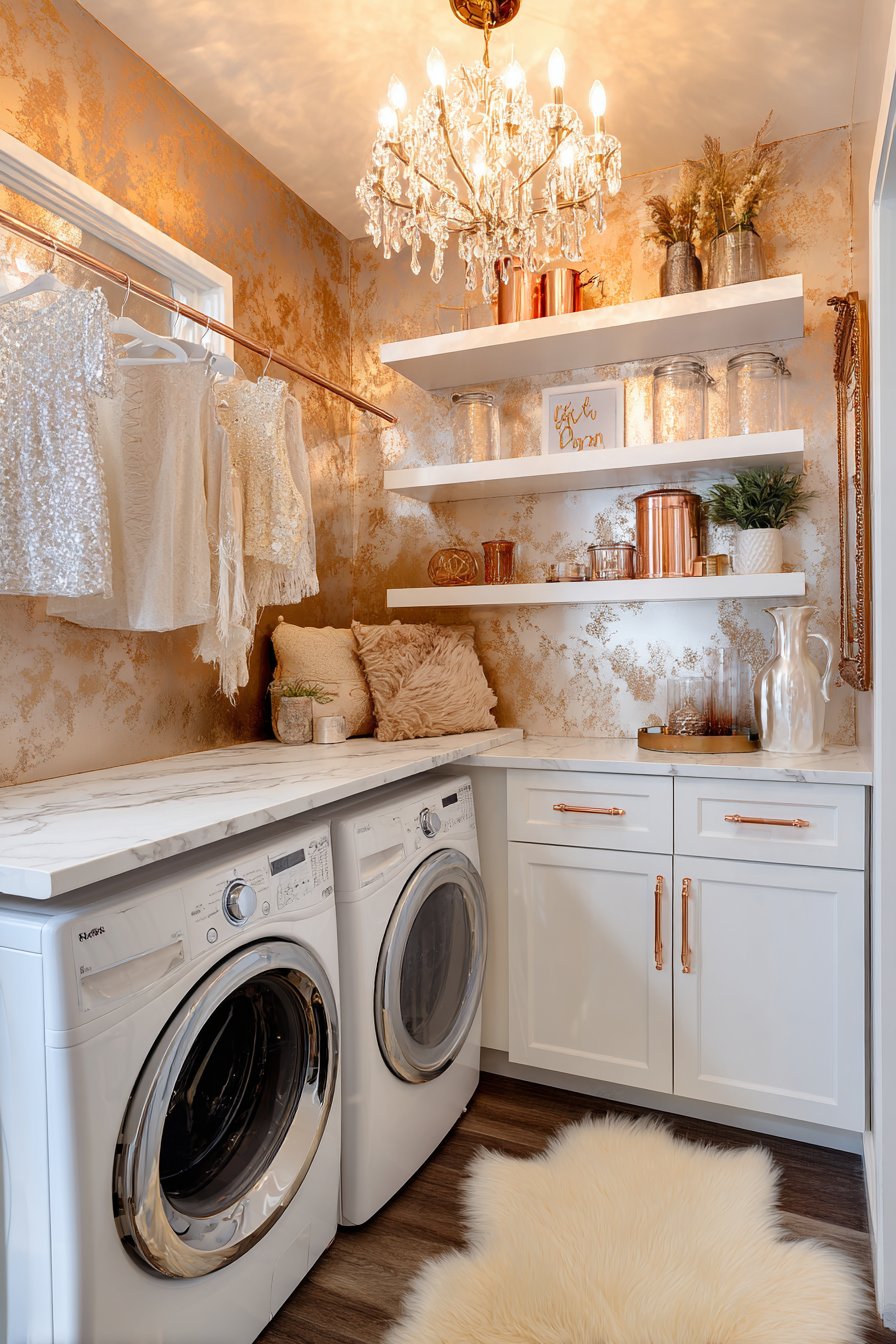 Glamorous Metallics with Marble-Look Quartz