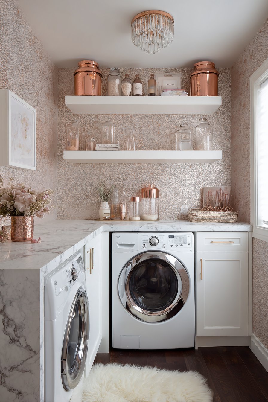 Glamorous Metallics with Marble-Look Quartz