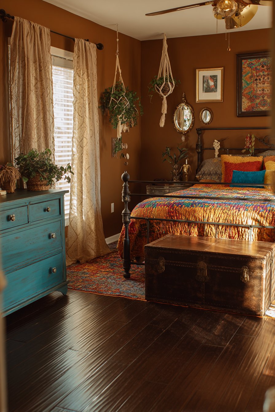 Vintage Eclectic Guest Room Celebrating Collected Treasures